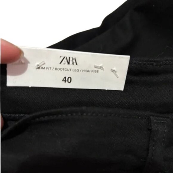 Zara black slim bootcut leg high rise jeans size 8 NWT - Picture 8 of 11